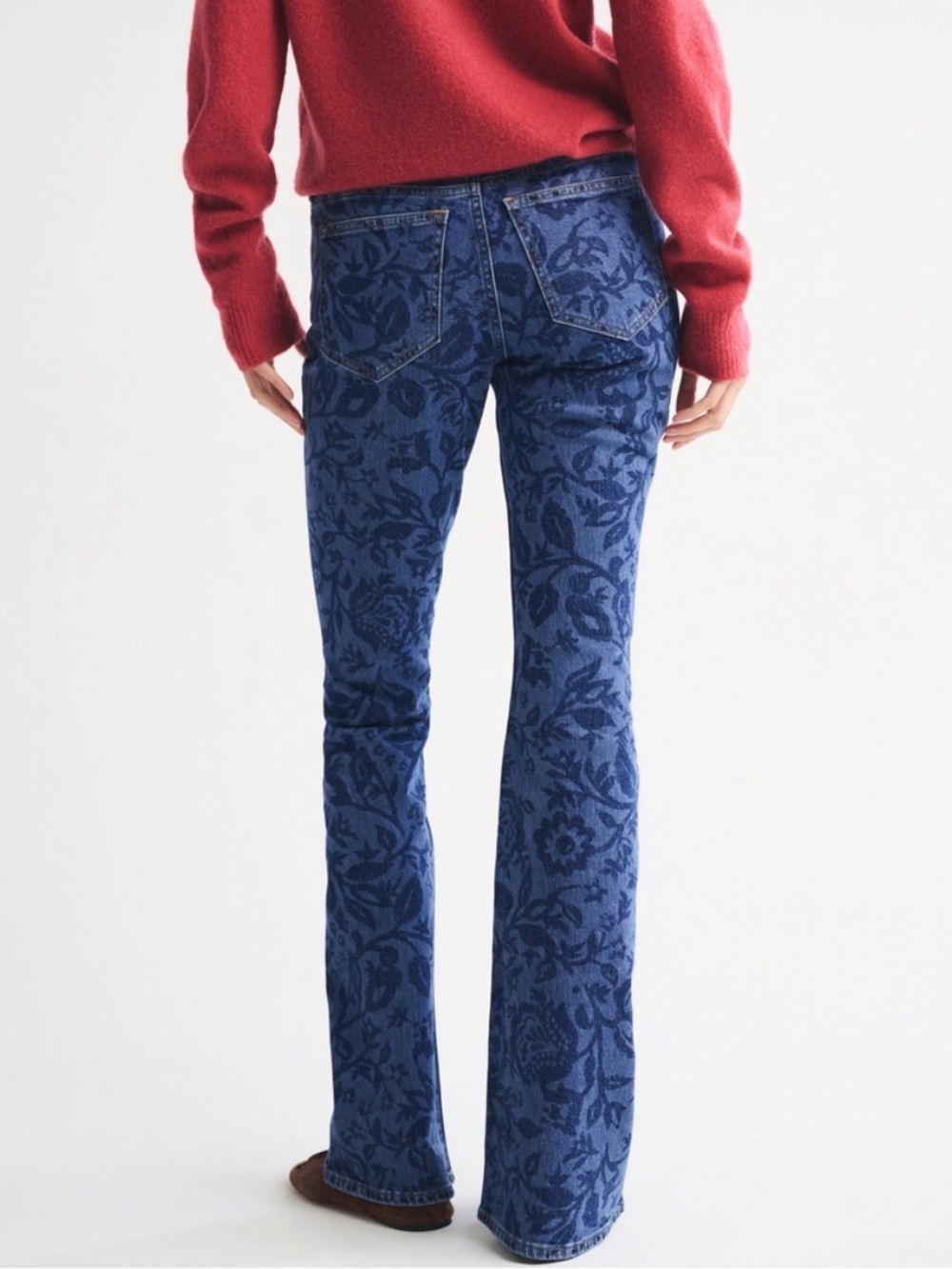 Abercrombie & Fitch Blue Floral Boot-Cut Jeans NWOT - Picture 5 of 7